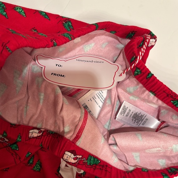 NWT VINEYARD VINES PJs, pajamas, flannel pants whales trees, Christmas M run big - Picture 5 of 10